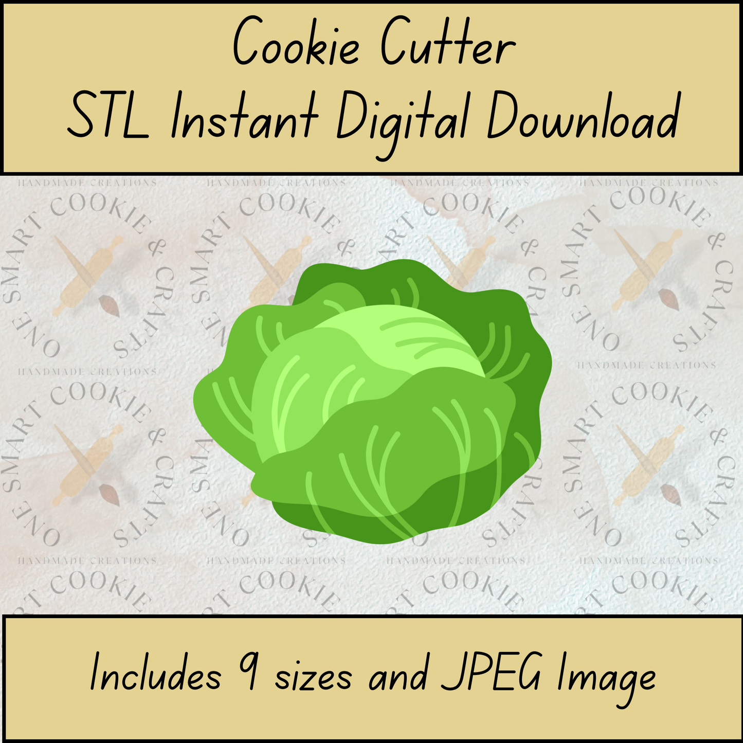 Cabbage Cookie Cutter STL File