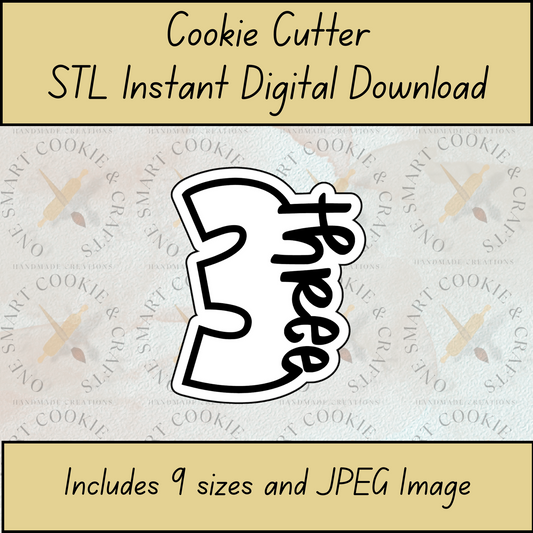 3 Cookie Cutter STL File