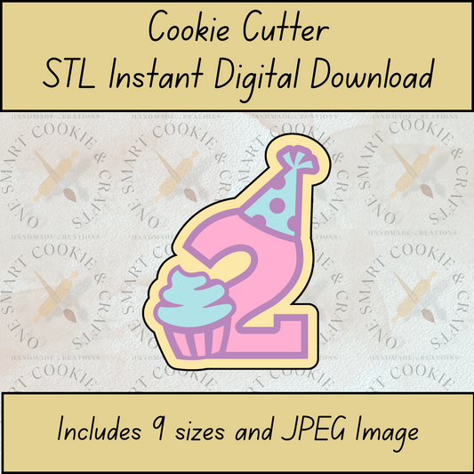 2 with Cupcake Cookie Cutter STL File