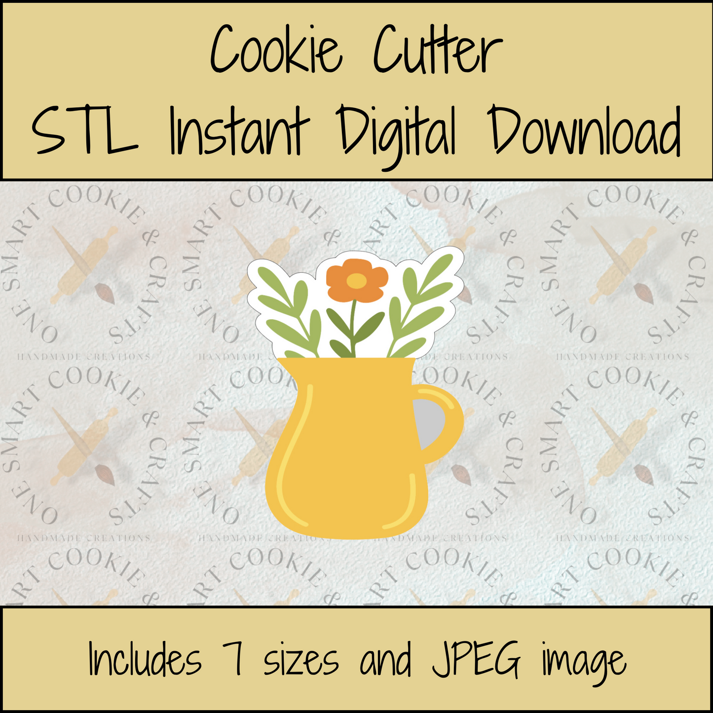 Floral Vase Cookie Cutter STL File