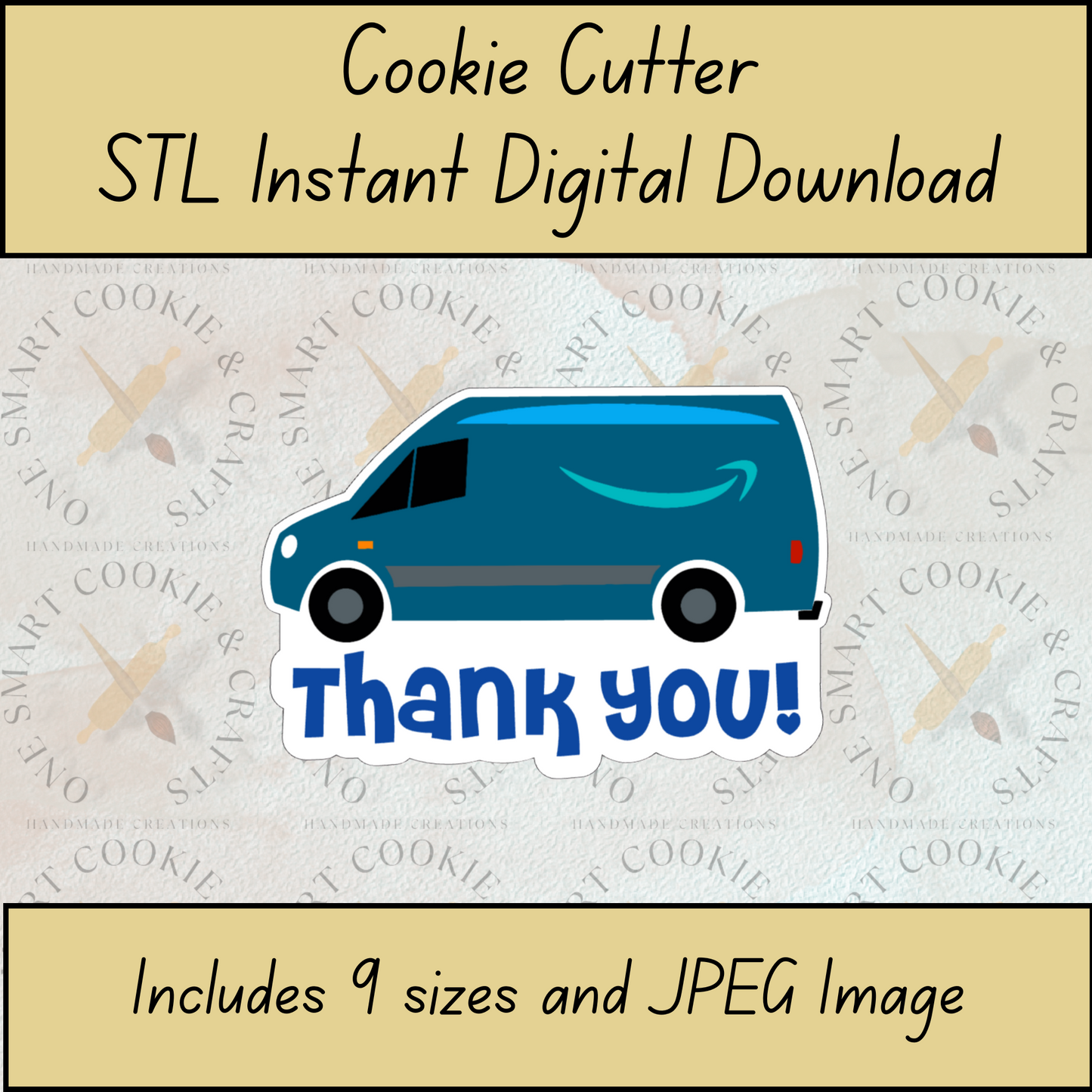 Delivery Truck Cookie Cutter STL File