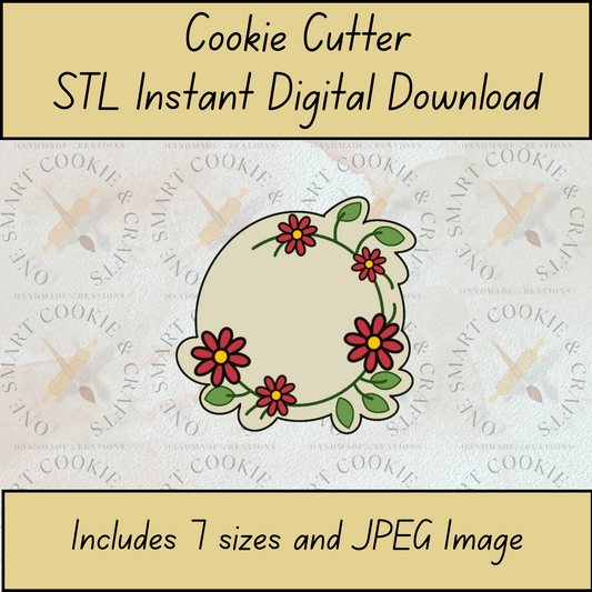 Greenery Plaque Cookie Cutter STL File