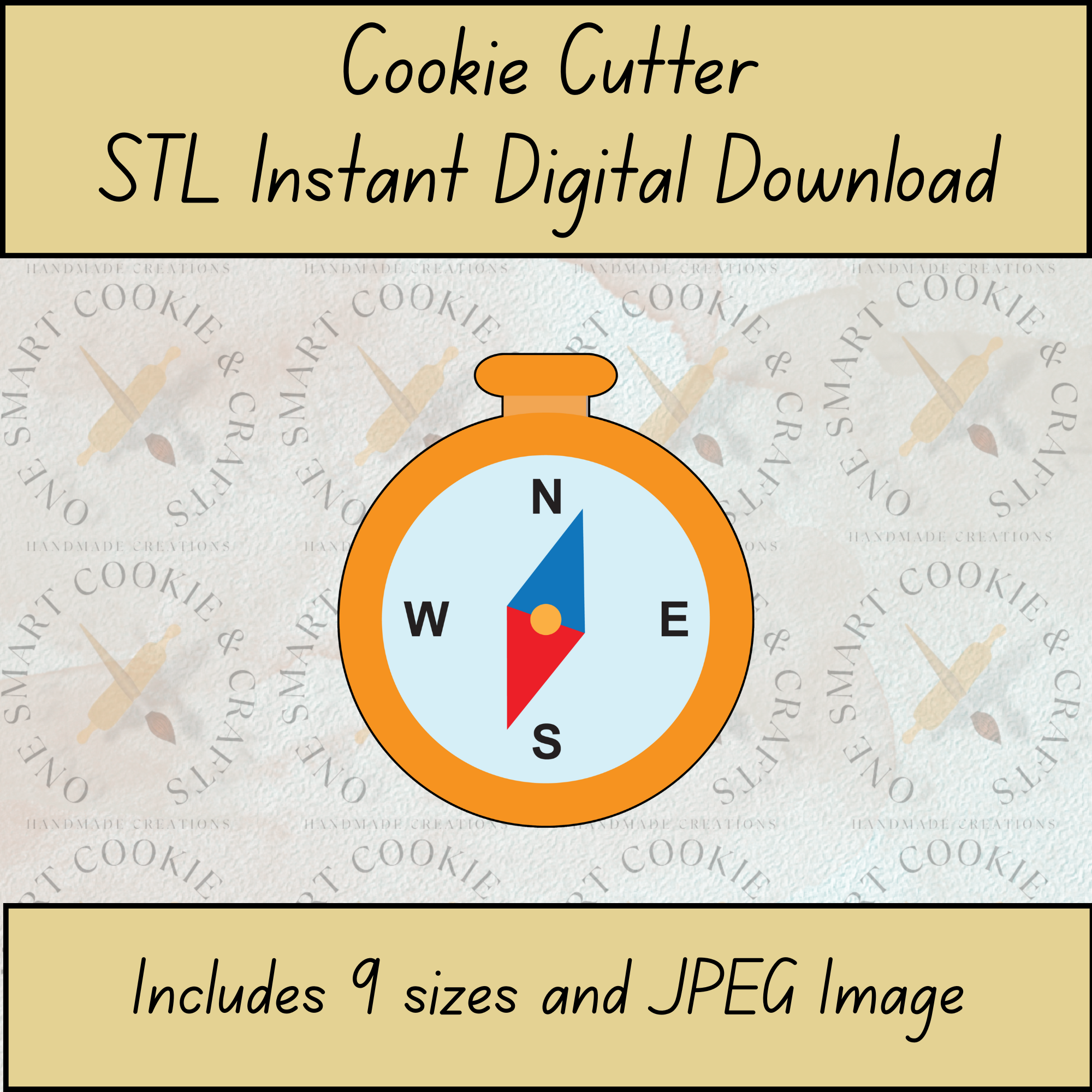 Compass Cookie Cutter STL File – One Smart Cookie and Crafts
