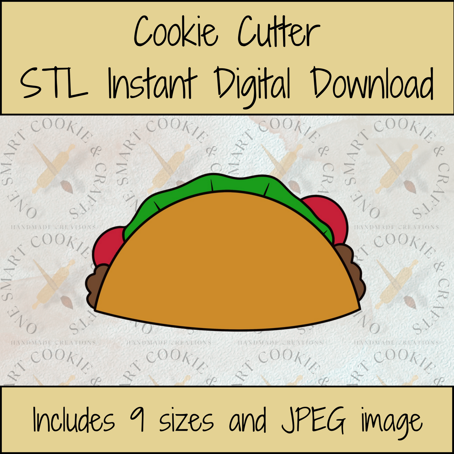 Taco Cookie Cutter STL File