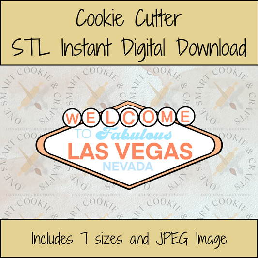 Vegas Sign Cookie Cutter STL File