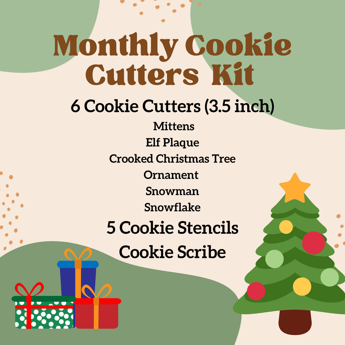 Kit cortador de galletas navideñas