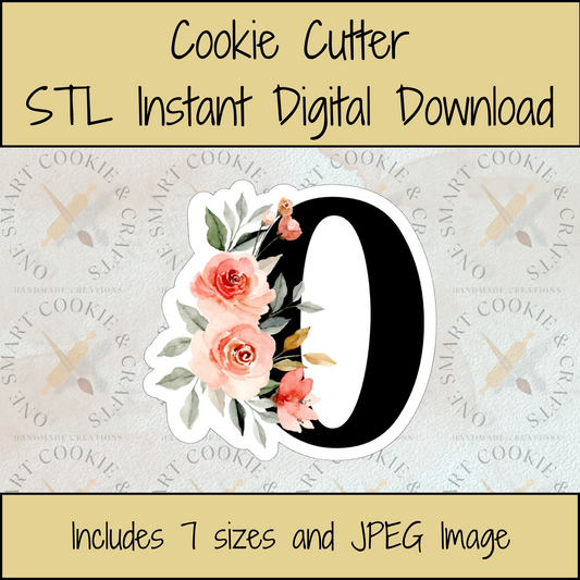 Floral Letter O Cookie Cutter STL File