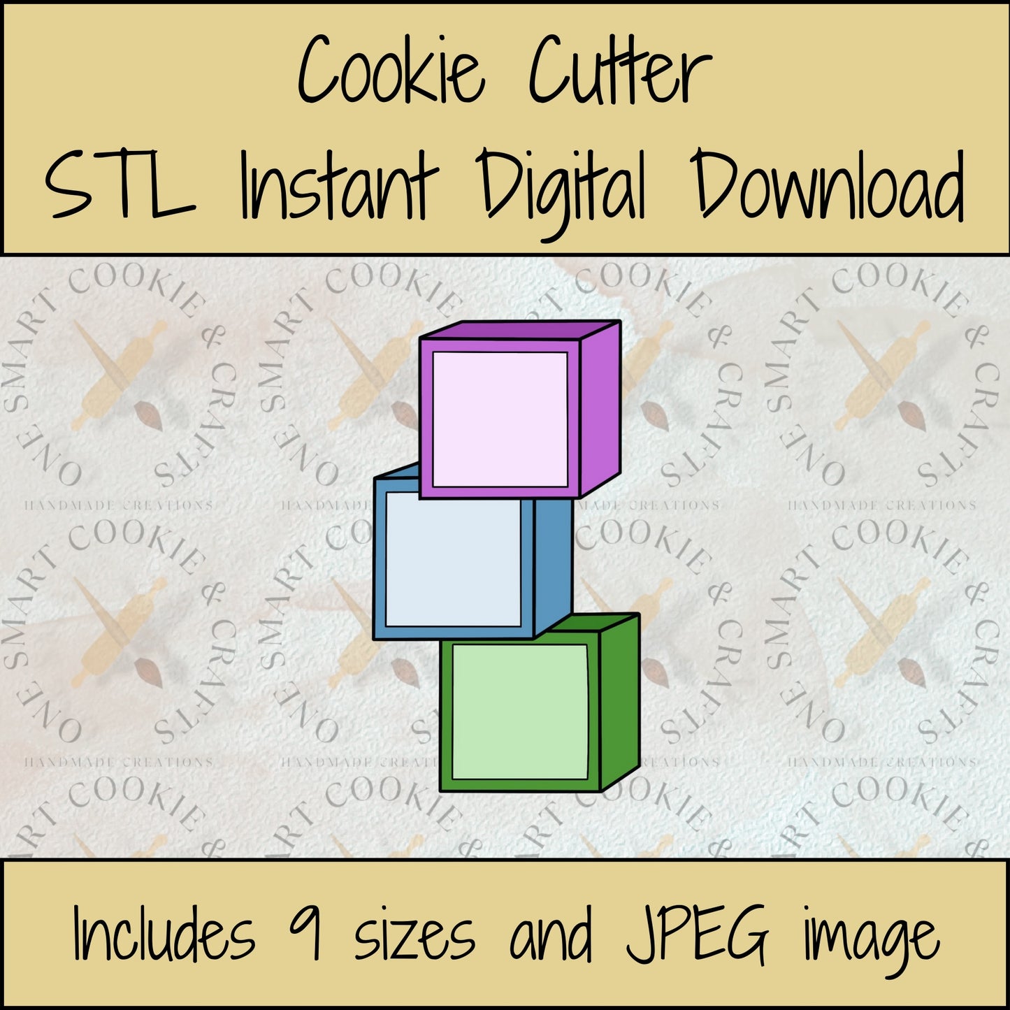 Baby Blocks Cookie Cutter STL File