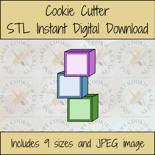 Baby Blocks Cookie Cutter STL File