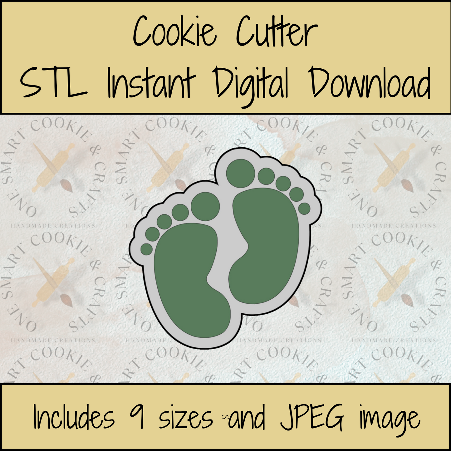 Baby Feet Cookie Cutter STL File