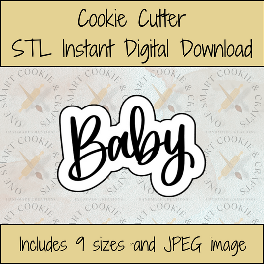 Baby Plaque Cookie Cutter STL File