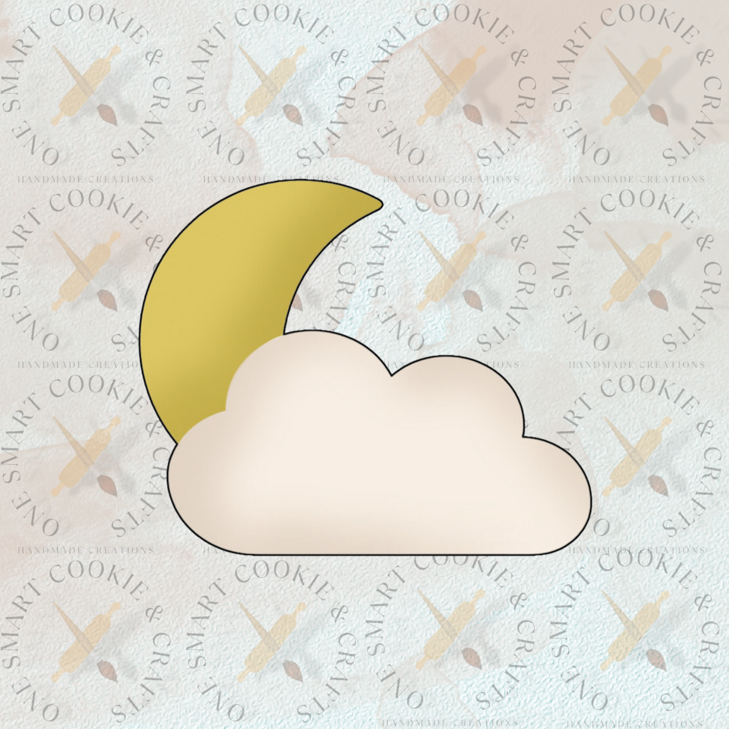 Moon and Cloud Cookie Cutter