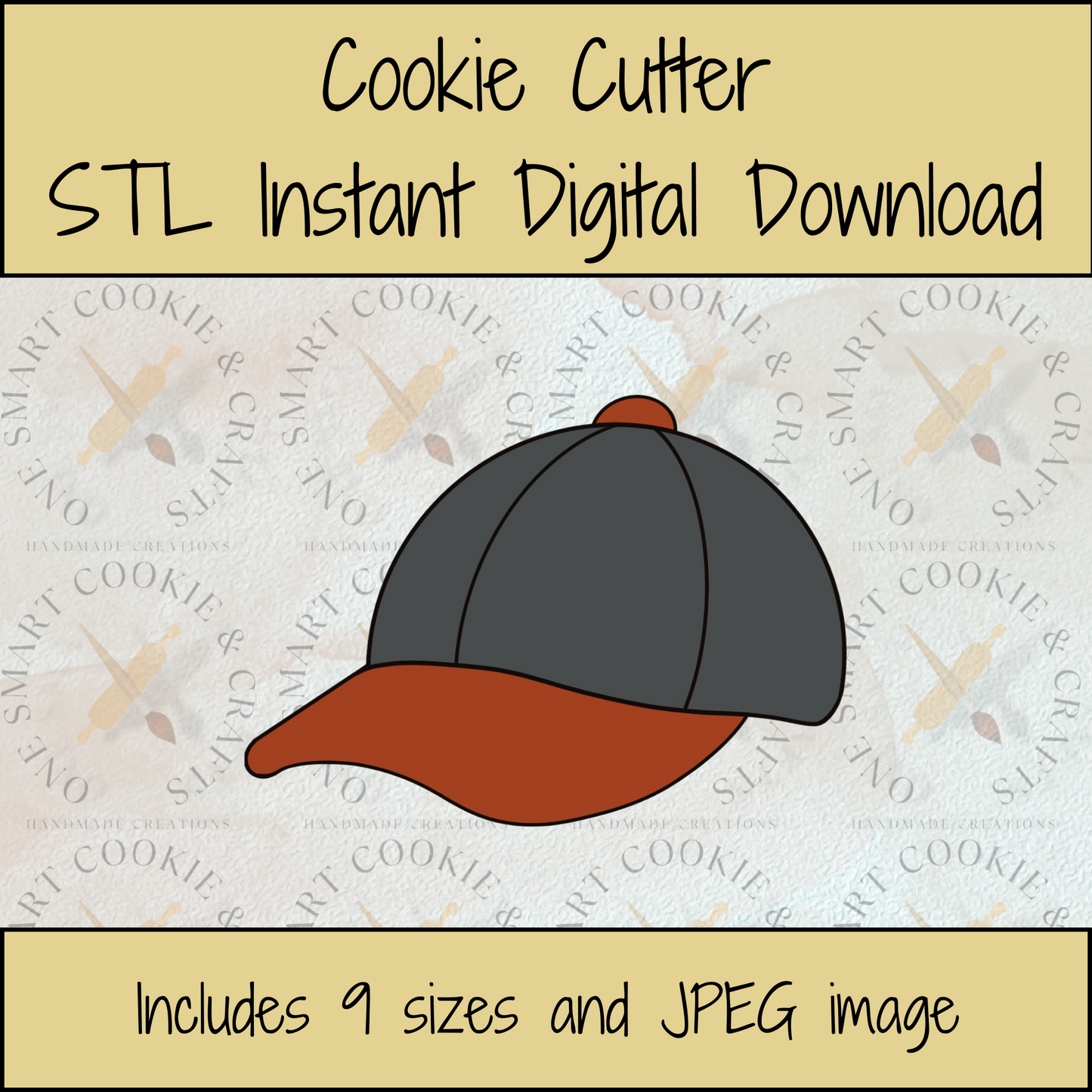 Baseball Cap Cookie Cutter STL File