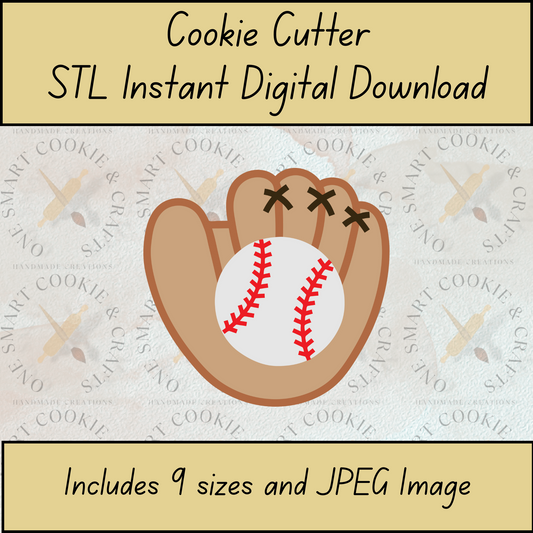 Baseball Glove Cookie Cutter STL File