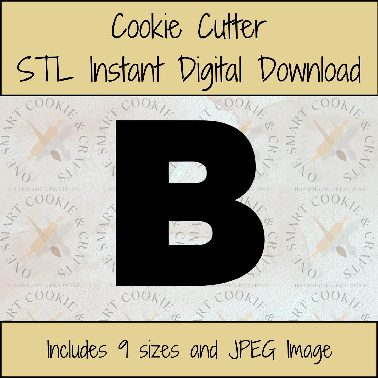 Letter B Cookie Cutter STL File