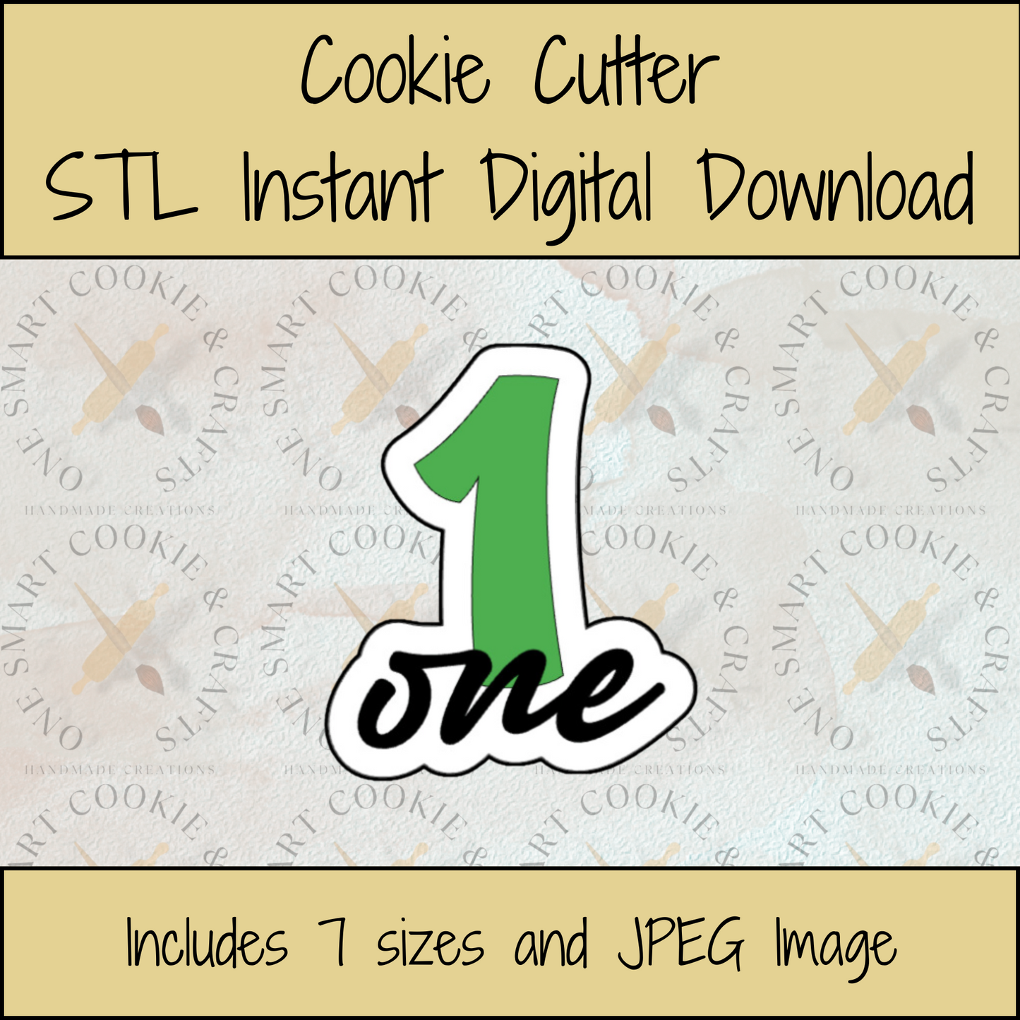 1 with Cloud Cookie Cutter STL File