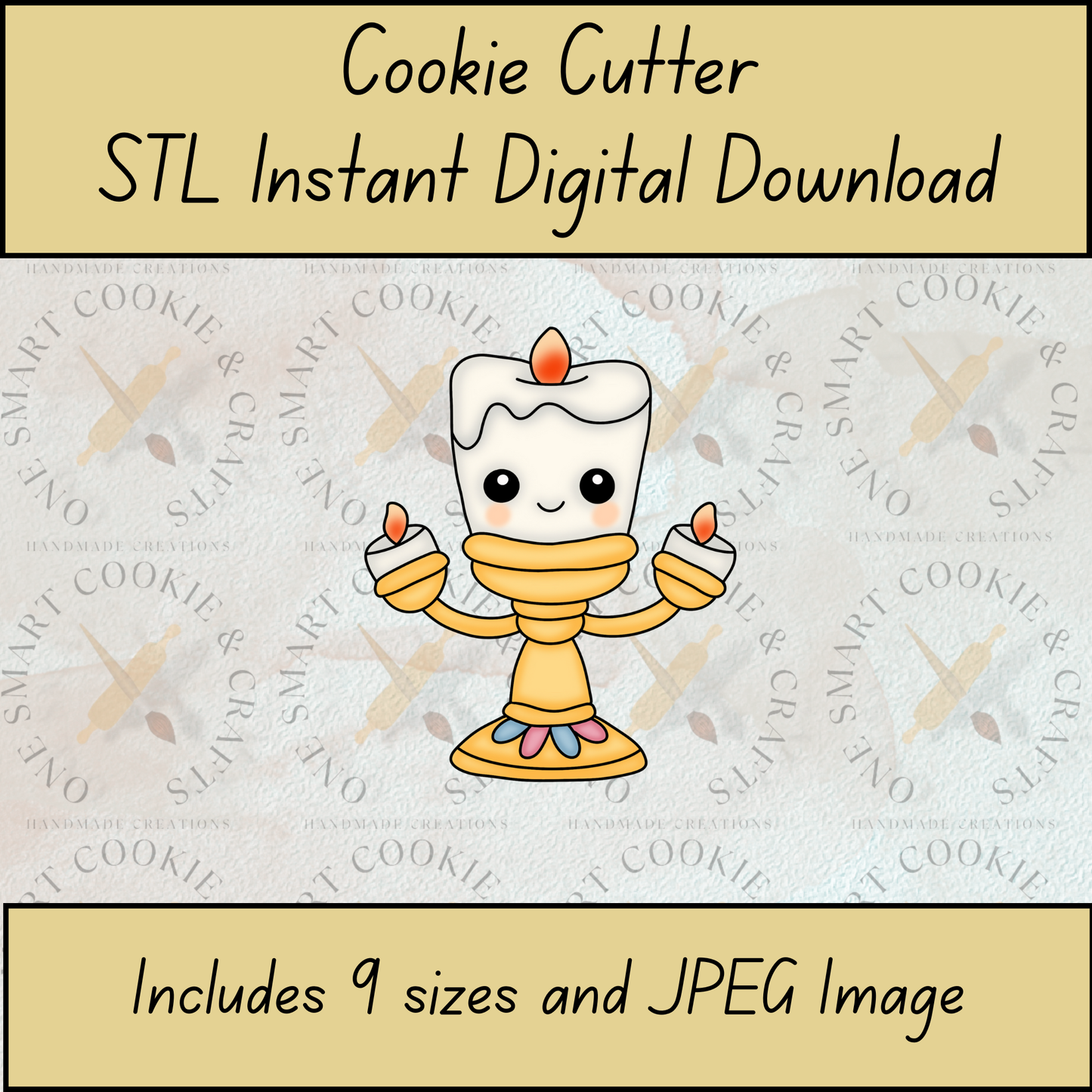 Candle Cookie Cutter STL File