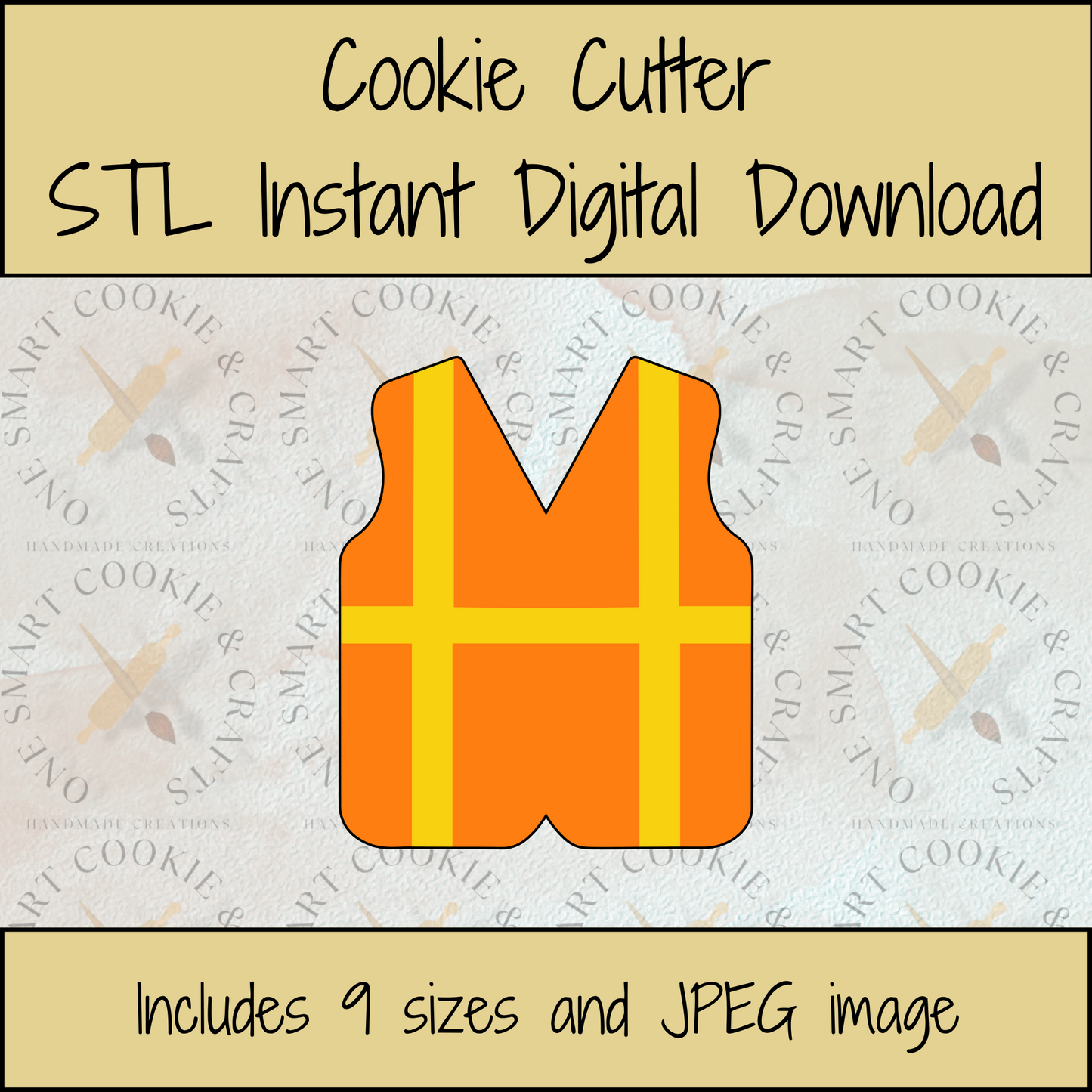 Construction Vest Cookie Cutter STL