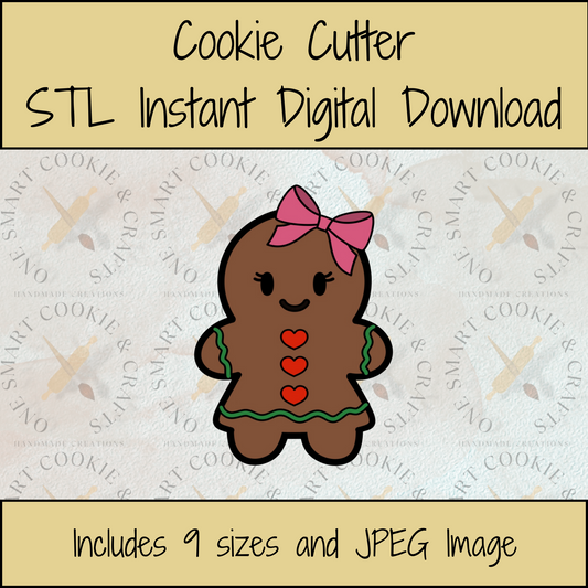 Gingerbread Girl Cookie Cutter STL File