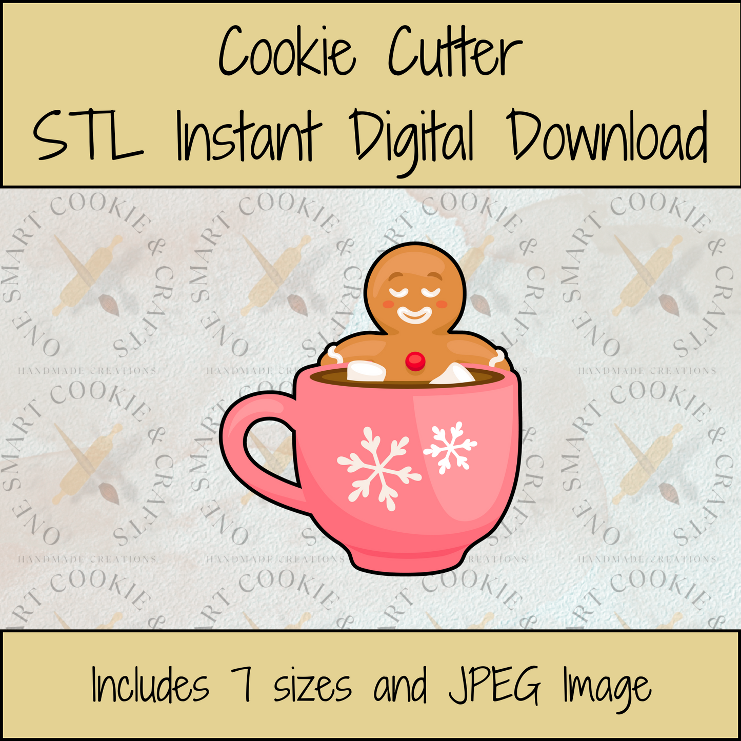 Gingerbread Cup Cookie Cutter STL File