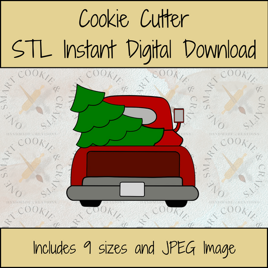 Tree In Truck Cookie Cutter STL File