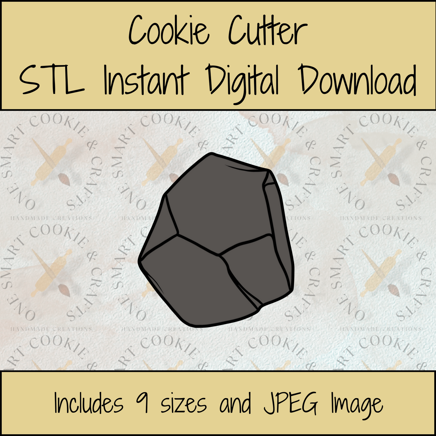 Coal Cookie Cutter STL File