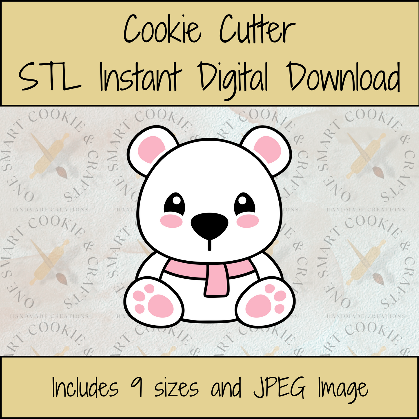 Polar Bear Cookie Cutter STL File