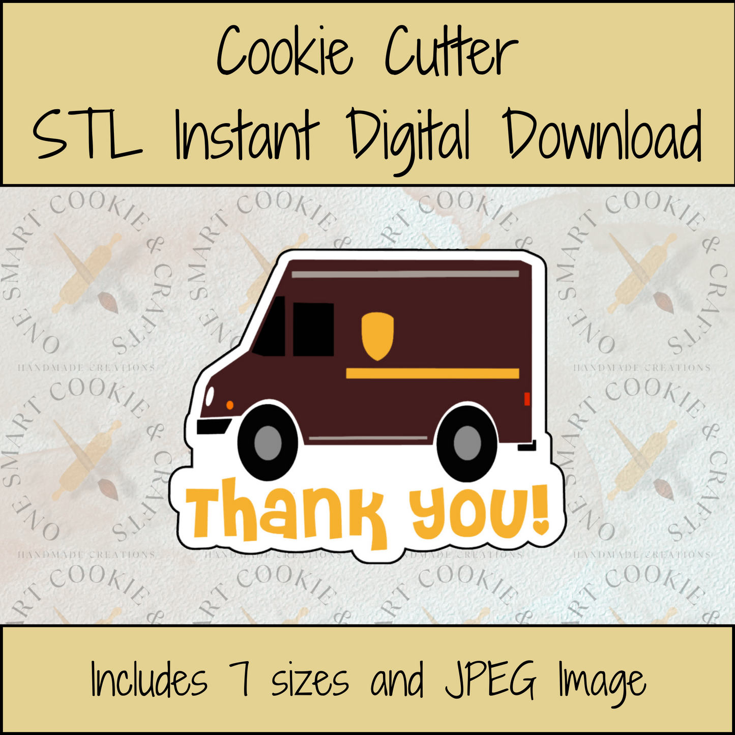 Delivery Truck Cookie Cutter STL File