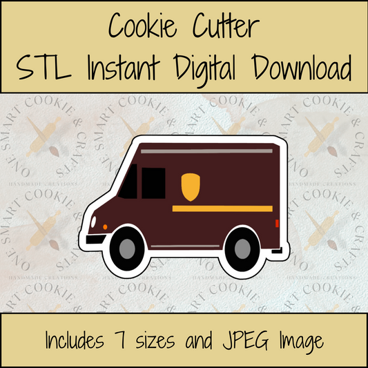 Delivery Truck Cookie Cutter STL File