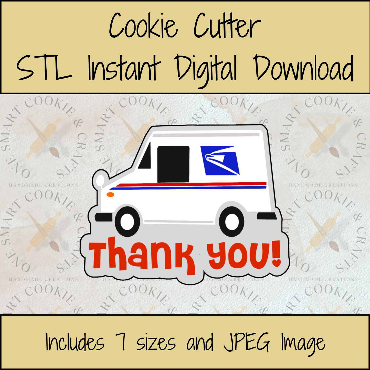 Mail Truck Cookie Cutter STL File