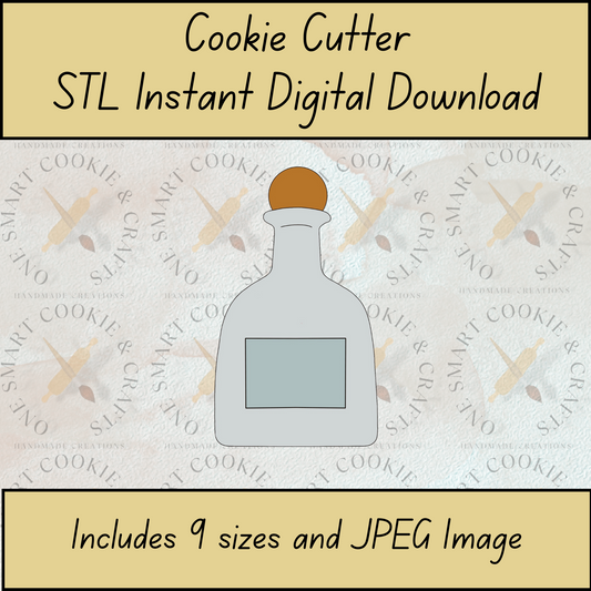 Tequila Bottle Cookie Cutter STL File