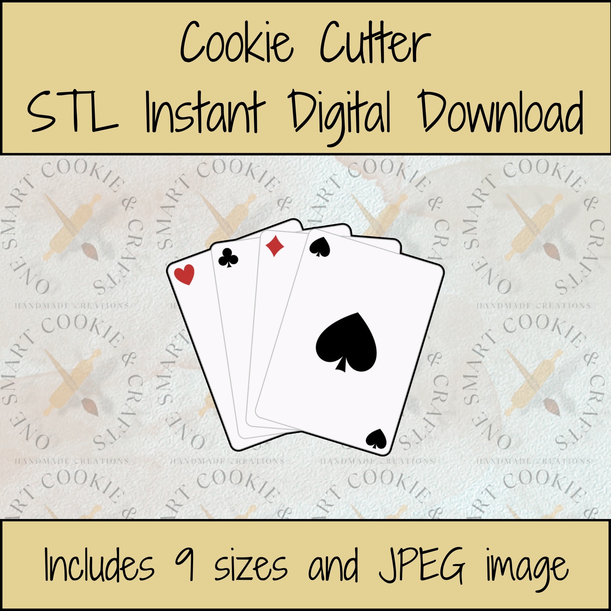 Cookie Cutter Flash Card.pdf Playing Cards Cookie Cutter STL File – One Smart Cookie and Crafts