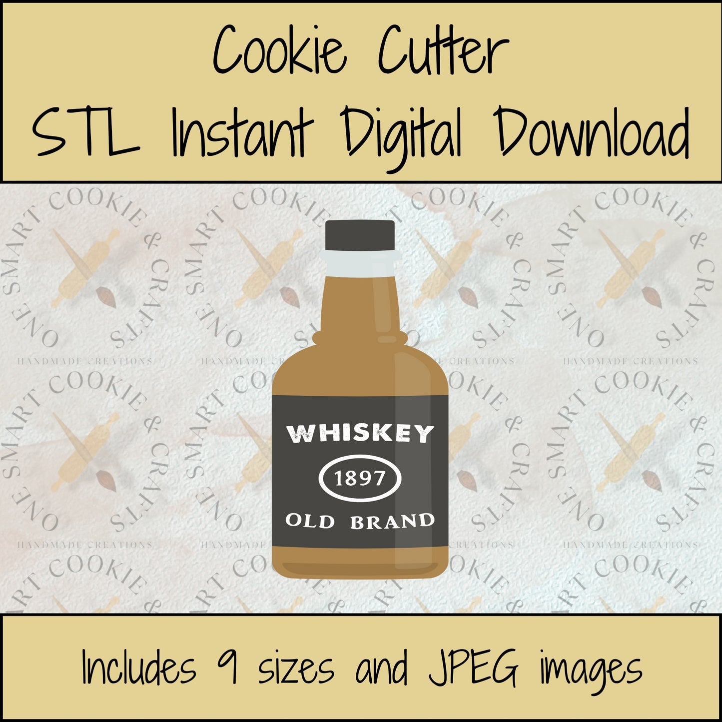 Whiskey Bottle Cookie Cutter STL File