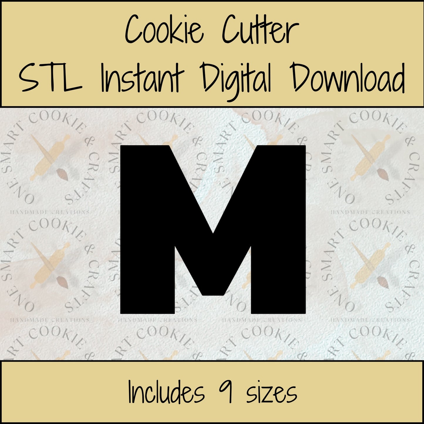 Letter M Cookie Cutter STL File