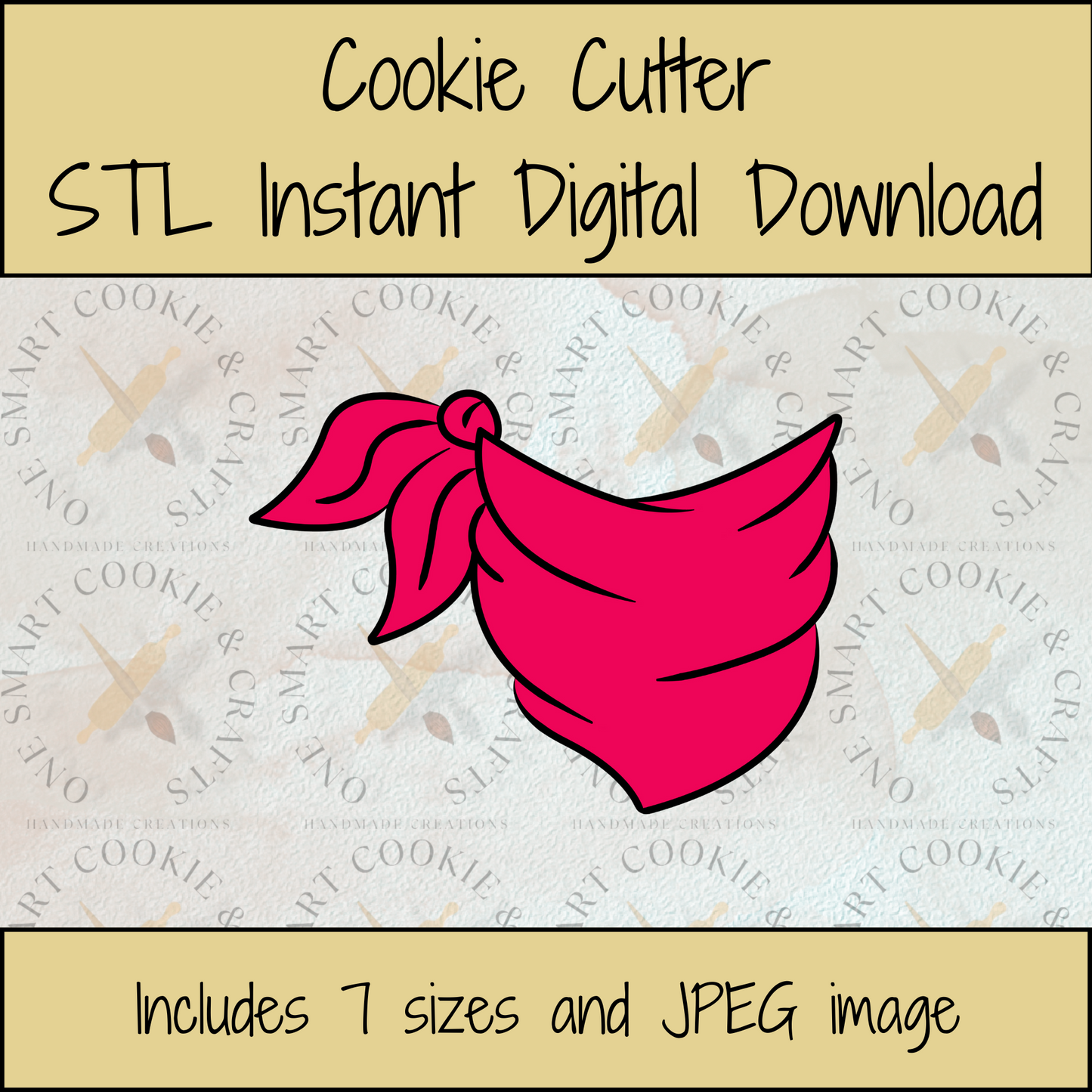 Bandana Cookie Cutter STL File