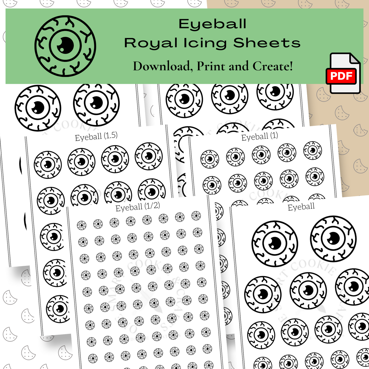 Eyeball Royal Icing Transfer Sheet