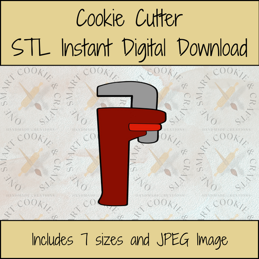 Pipe Wrench Cookie Cutter STL File