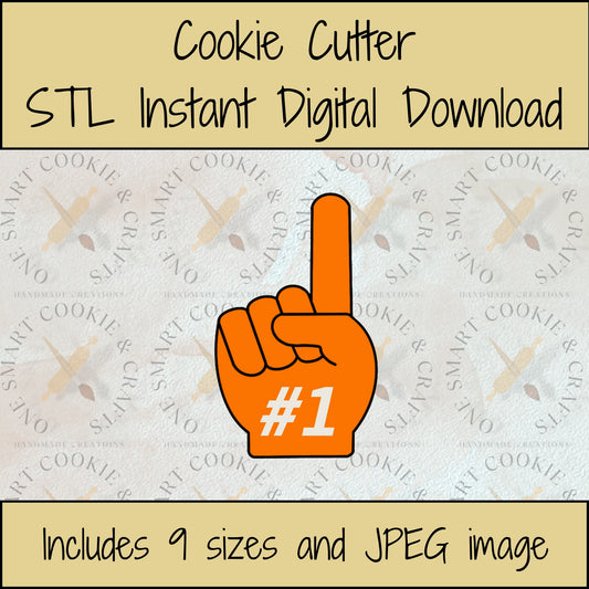 Foam Finger Cookie Cutter STL File