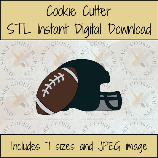 Football Helmet Cookie Cutter STL File