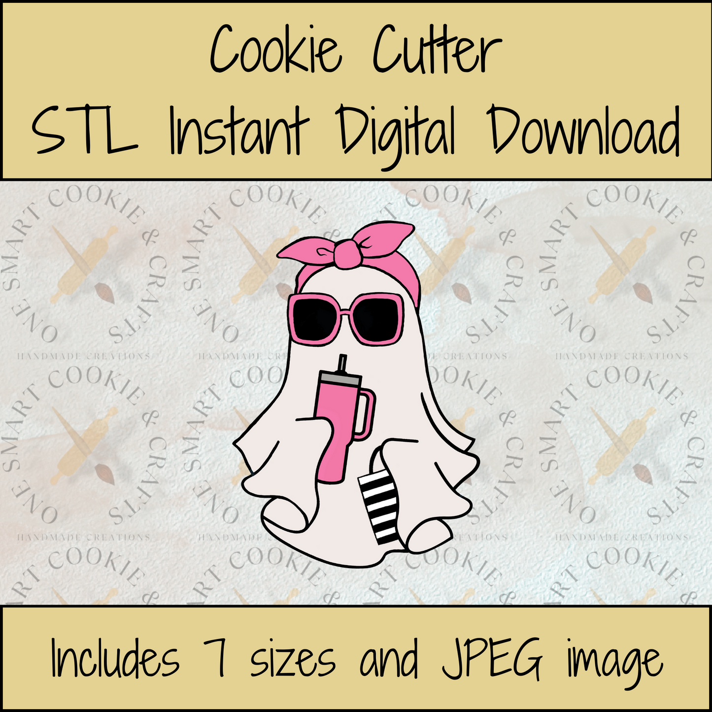 Ghost with Cup Cookie Cutter STL File