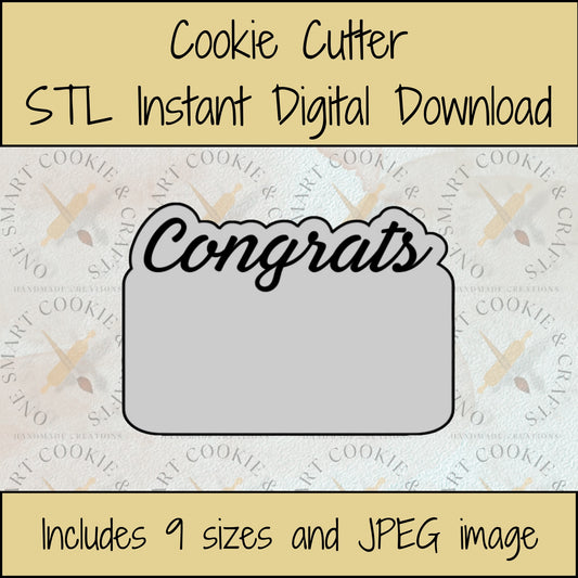 Congrats Cookie Cutter STL File