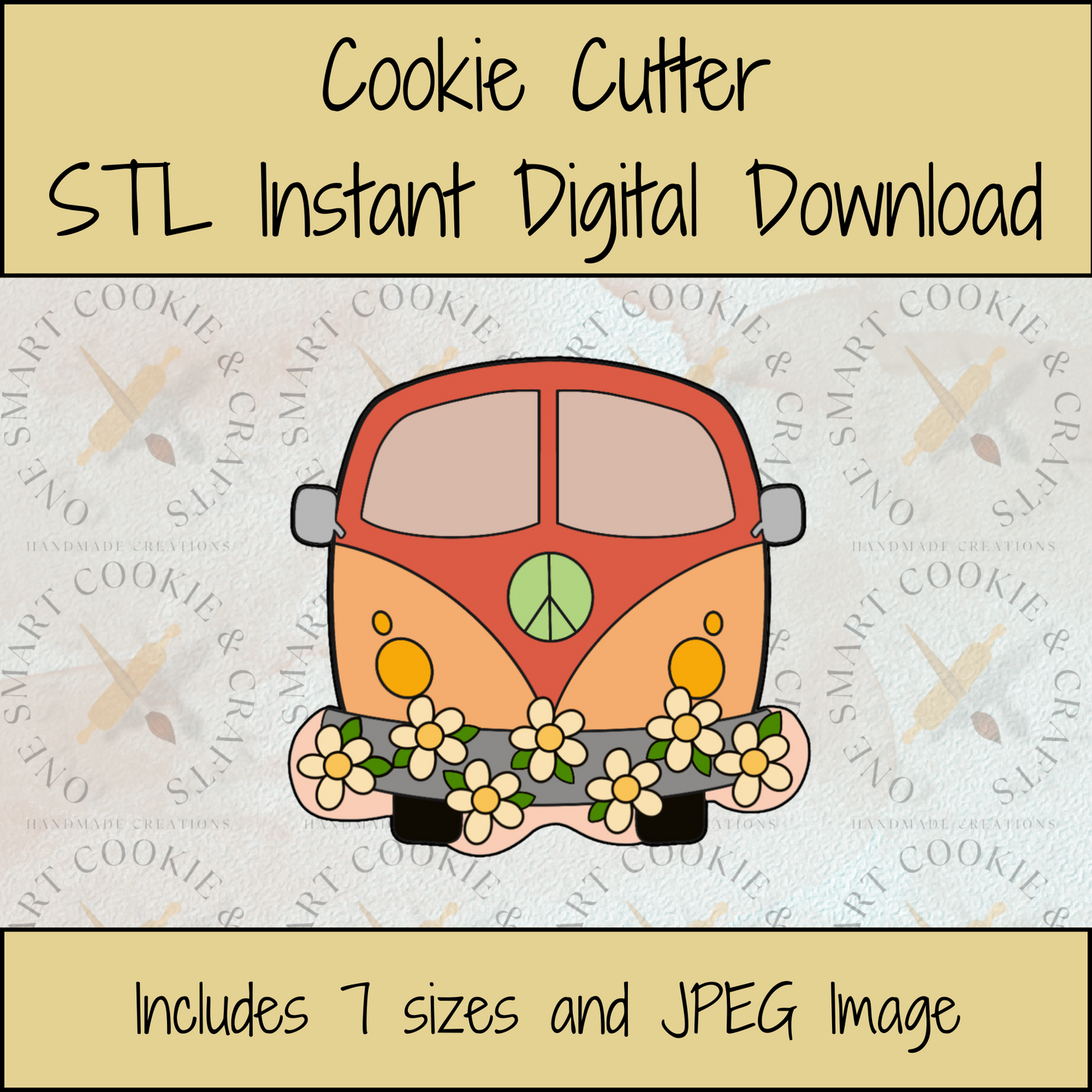 Hippie Bus Cookie Cutter STL File