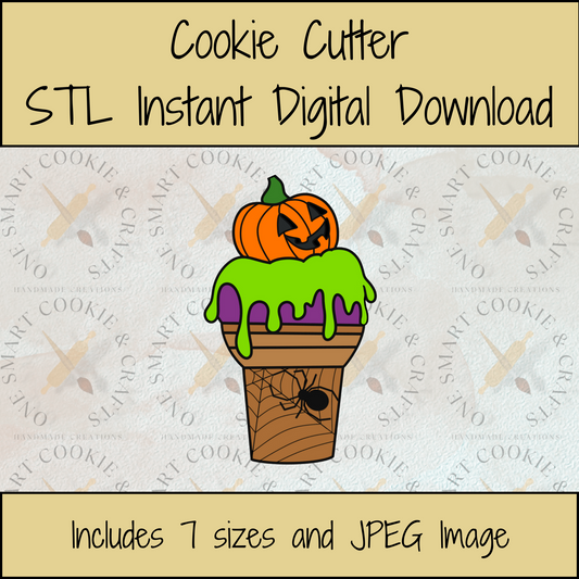 Pumpkin Ice Cream Cookie Cutter STL File