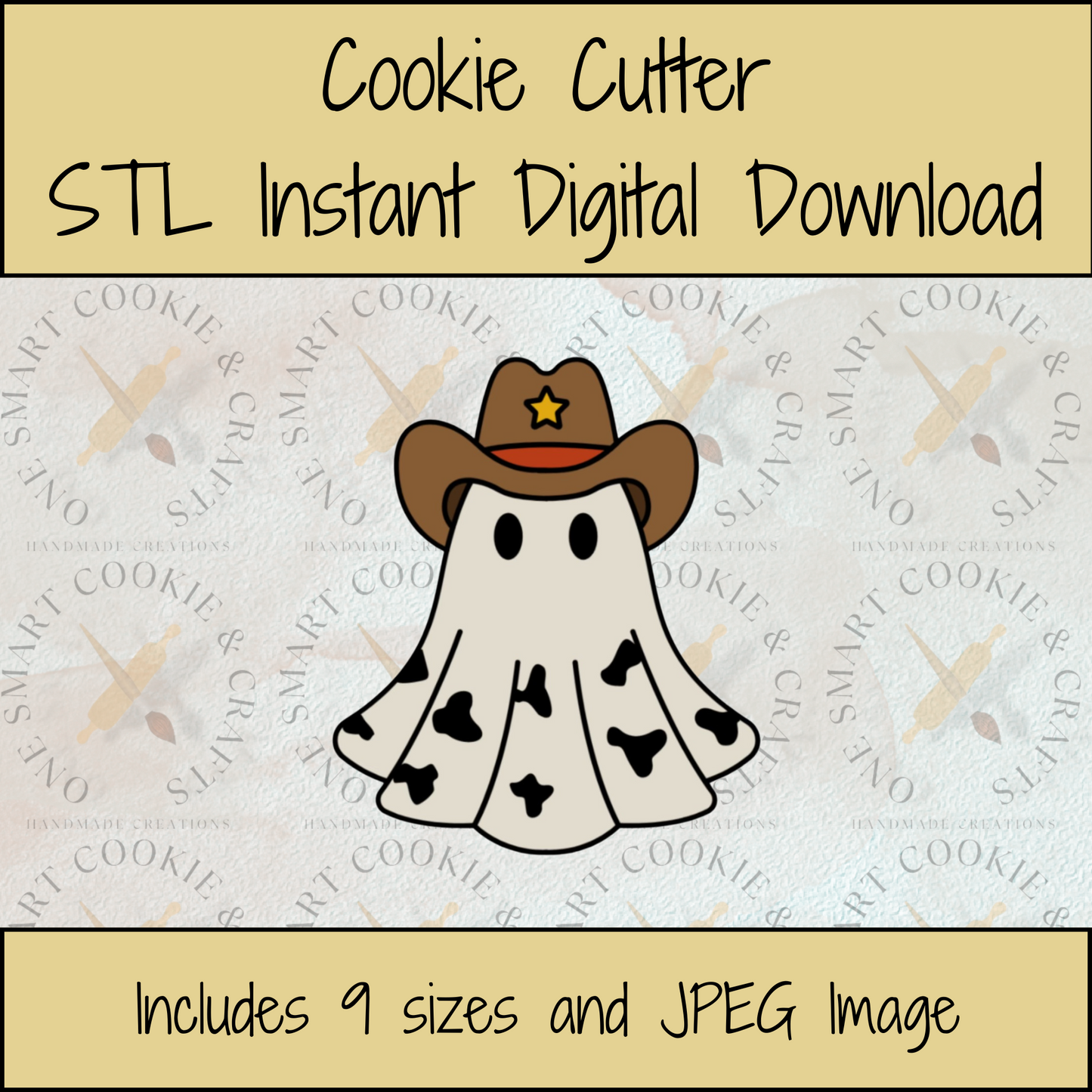 Cowboy Ghost Cookie Cutter STL File