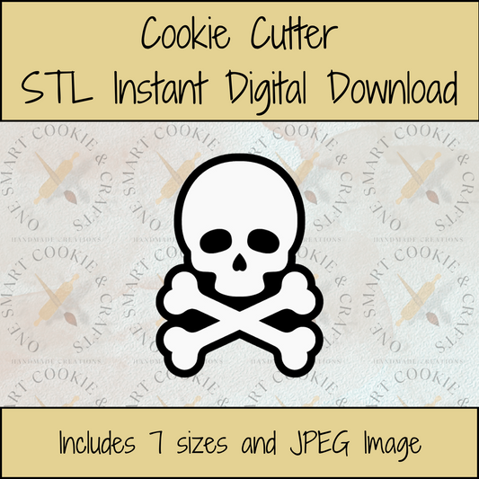 Skull and Bones Cookie Cutter STL File