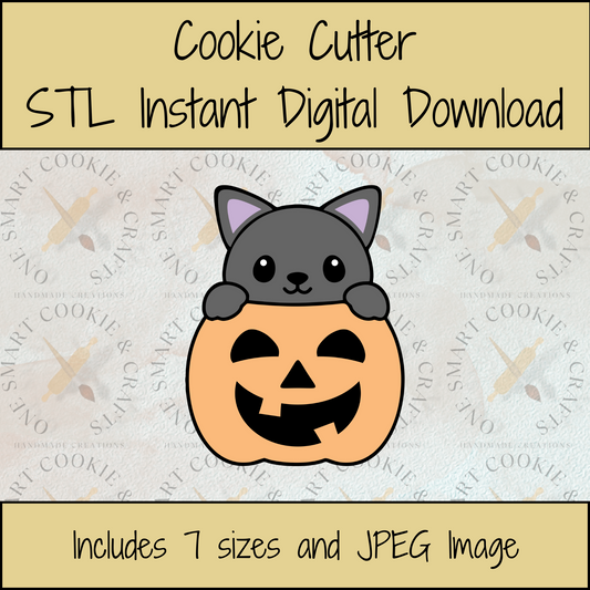 Cat in a Pumpkin Cookie Cutter STL File