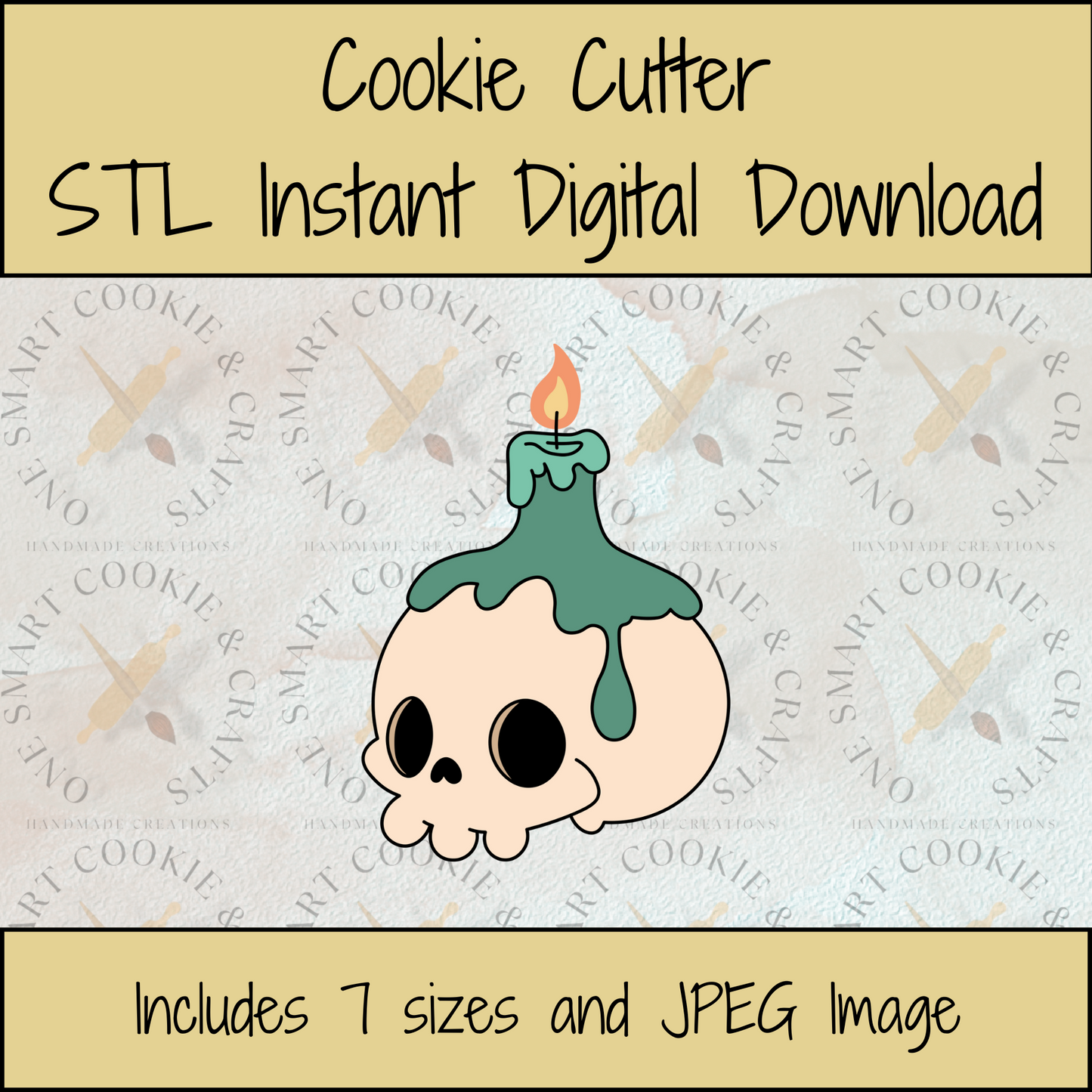 Skull Candle Cookie Cutter STL File