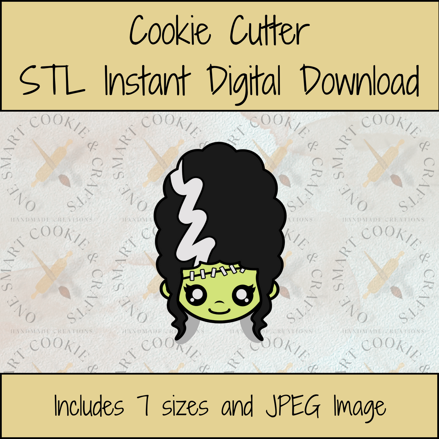 Bride of Frankenstein Cookie Cutter STL File