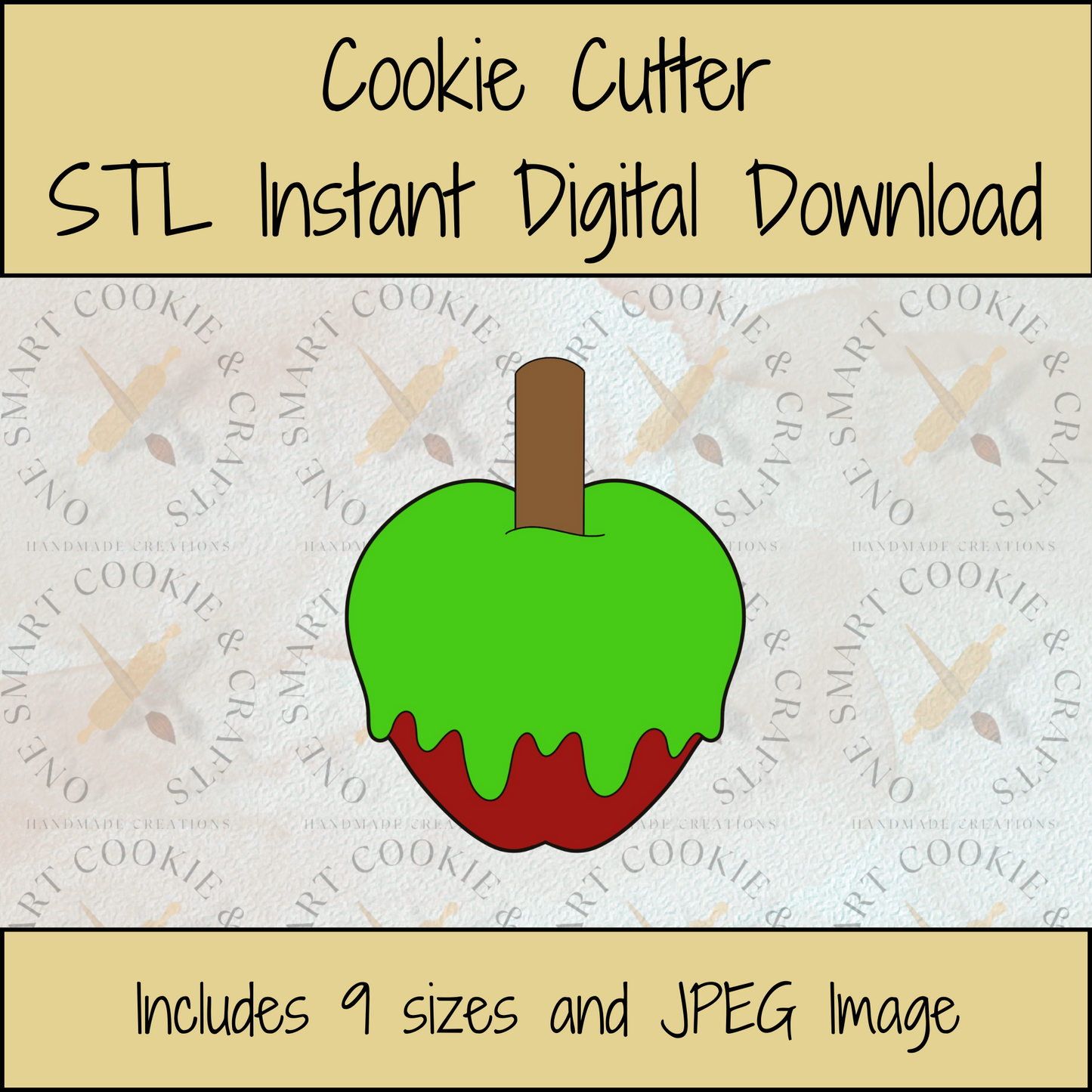 Carmel Apple Cookie Cutter STL File