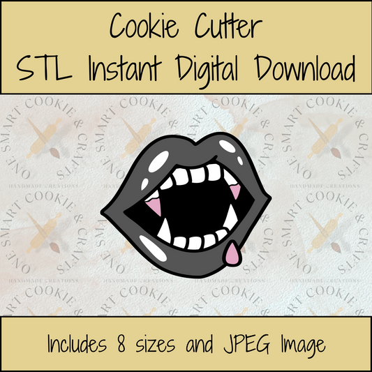 Vampire Teeth Cookie Cutter STL File